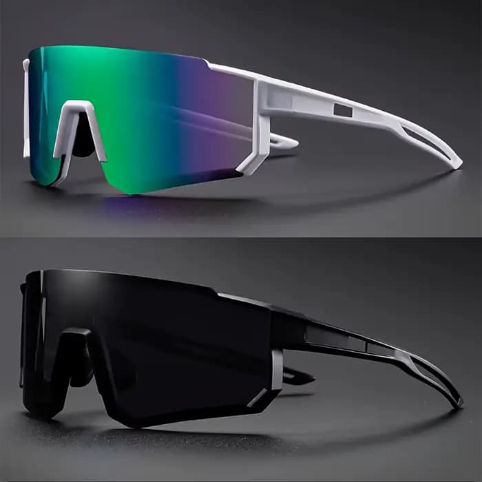 Lunettes de soleil de cyclisme surdimensionnées pour hommes, lunettes de vélo coupe-vent, lentille p