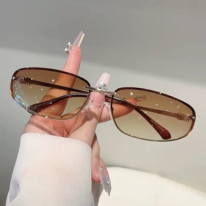 Lunettes de soleil argentées Y2K pour femmes, Vintage, en alliage, miroir carré, tendance, Sexy, pou
