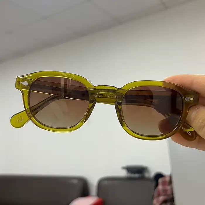 Lunettes de soleil en acétate noir taille 44/46/49, lunettes Johnny Depp Lemtosh pour homme, lunette