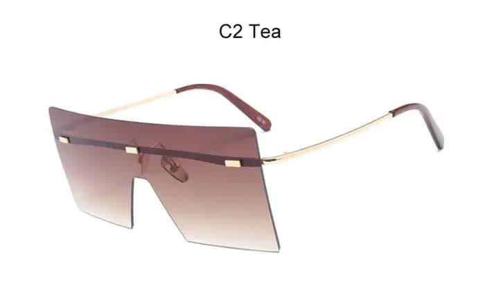 Respzed-Lunettes de soleil marron pour femmes, rétro, vintage, marque de luxe, sans bords, oculos de