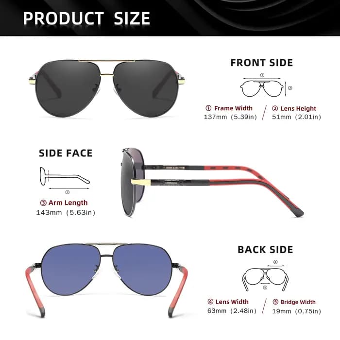 KINGSEVEN Original classique pilote hommes lunettes de soleil polarisées UV400 luxe rétro conduite l