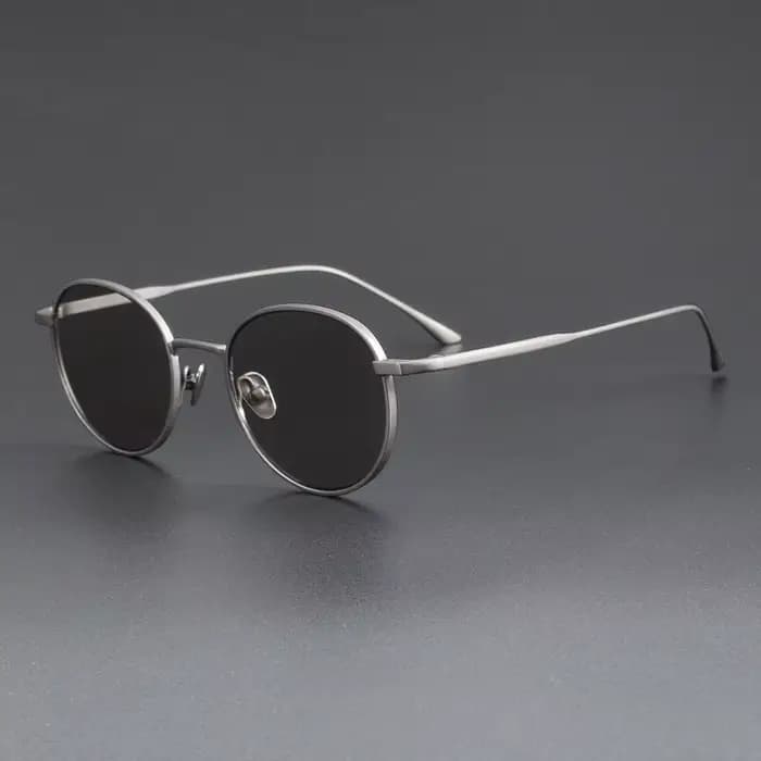 Nouvelles Lunettes de Soleil Tendance en Titane Pur pour Hommes, Monture Ronde Rétro, Lunettes de So