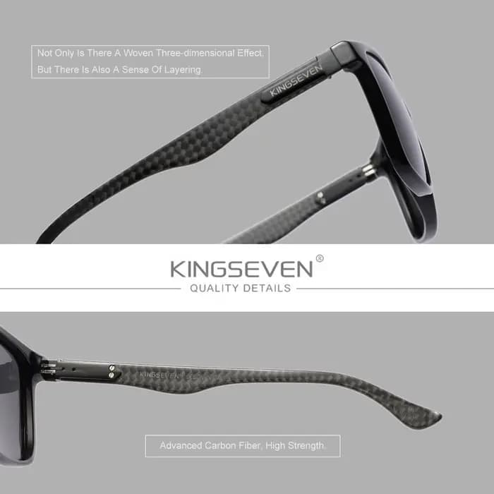 KINGESEVEN haute qualité hommes lunettes de soleil cadre en Fiber de carbone polarisé UV400 mâle lun