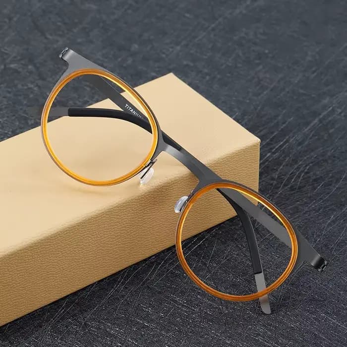 Lunettes en titane pur pour hommes, design sans vis, bague miroir, cadre de séparation, lunettes pou