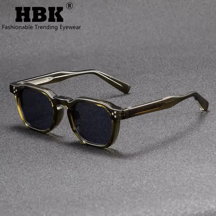 HBK-Lunettes de soleil carrées rétro pour hommes et femmes, lunettes de soleil punk, lunettes de pla