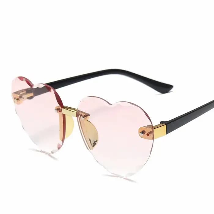 Lunettes de soleil pour enfants avec montures en forme de cœur, protection UV, lunettes de soleil po