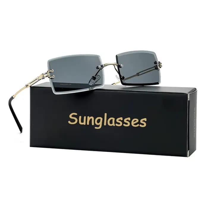 Lunettes de soleil rétro pour hommes et femmes, verres teintés, monture métallique, Vintage, sans mo