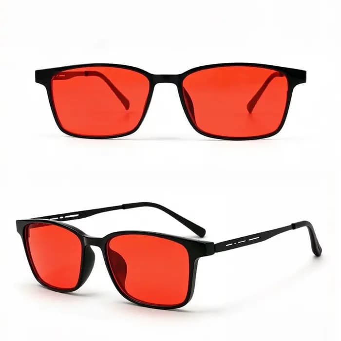 1 paire de lunettes anti-lumière bleue 99% orange pour le sommeil - Anti-fatigue - Adaptées aux écra