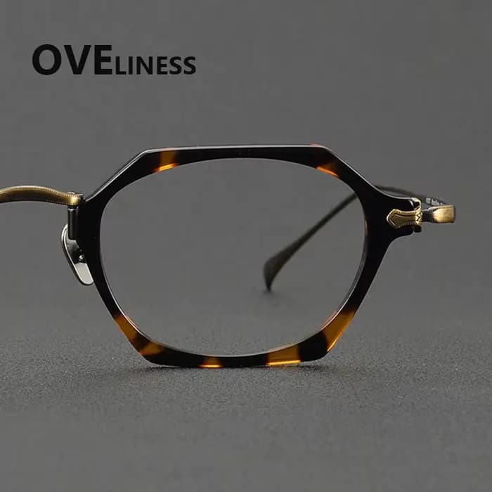 Acétate titane lunettes cadre hommes marque Design Vintage rétro carré lunettes cadres femmes lunett
