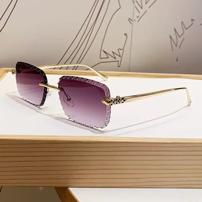 Lunettes de soleil à tête de léopard sans cadre, nouveau design, pour la conduite, la protection sol