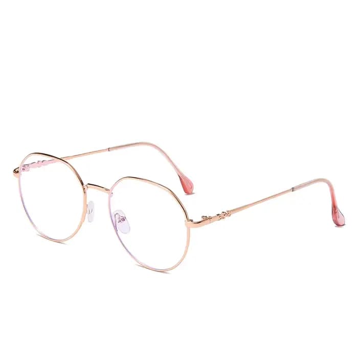 Lunettes de myopie pour femmes et filles, verres d'ordinateur à lumière bleue, monture ronde en méta