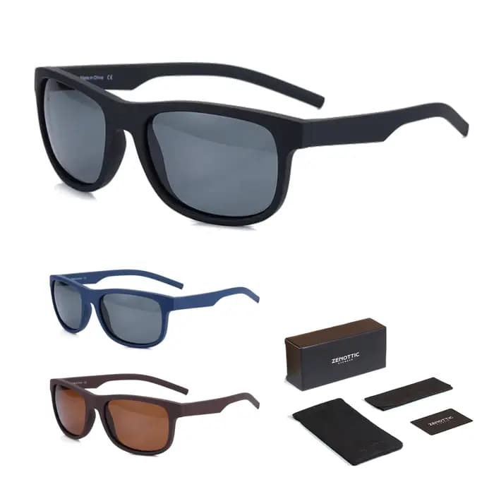 ZENOTTIC-Lunettes de soleil polarisées TR90 pour hommes, lunettes de soleil de conduite, miroir carr