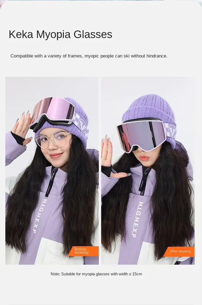 Lunettes de ski à aspiration magnétique, lunettes de neige, lunettes de neige de montagne, adaptées 