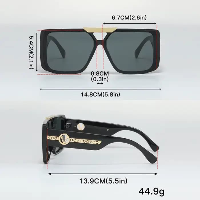 Nouveau cadre carré noir rétro classique pour hommes, décoration à motif de temple exquis, à la mode