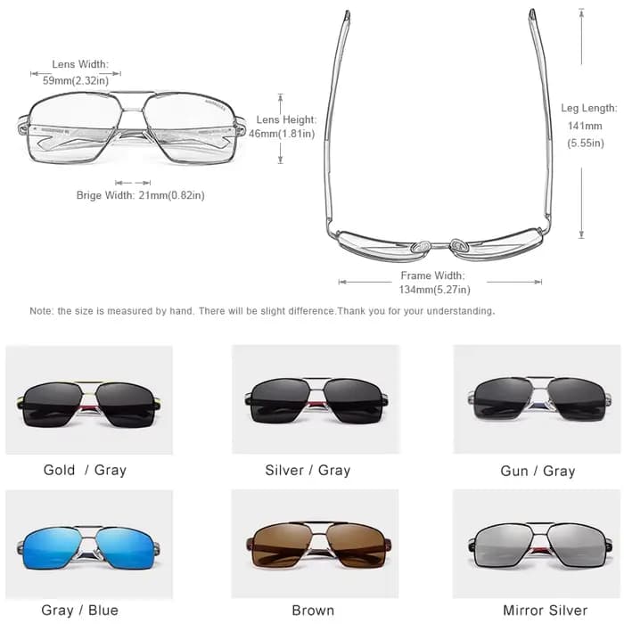 Lunettes de soleil polarisées KINGSEVEN pour homme, monture en aluminium, branches rouges design, ve