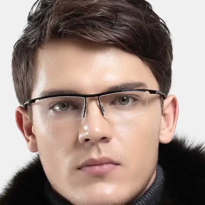 BETSION – lunettes en alliage de titane pour hommes et femmes, monture demi-bord, verres de Prescrip