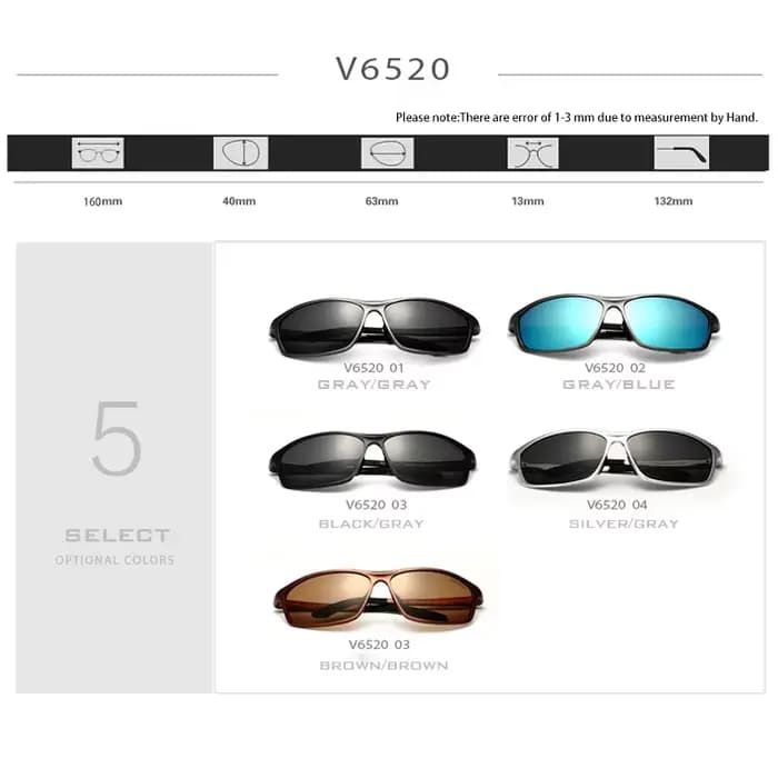 VEITHDIA lunettes de soleil en aluminium hommes polarisées UV400 lentille Sport en plein air conduit