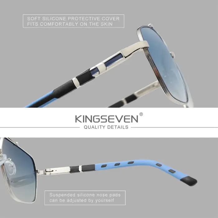 KINGSEVEN luxe lunettes de soleil polarisées hommes UV400 carré grand cadre lunettes hommes femmes e