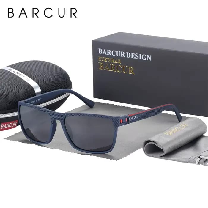 BARCUR – lunettes de soleil polarisées TR90, pour la conduite, carrées, pour hommes et femmes, légèr