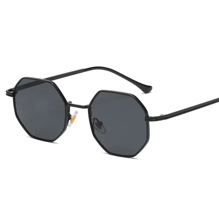 Lunettes de soleil polygonales en métal, monture vintage pour femmes, lunettes de soleil pour hommes