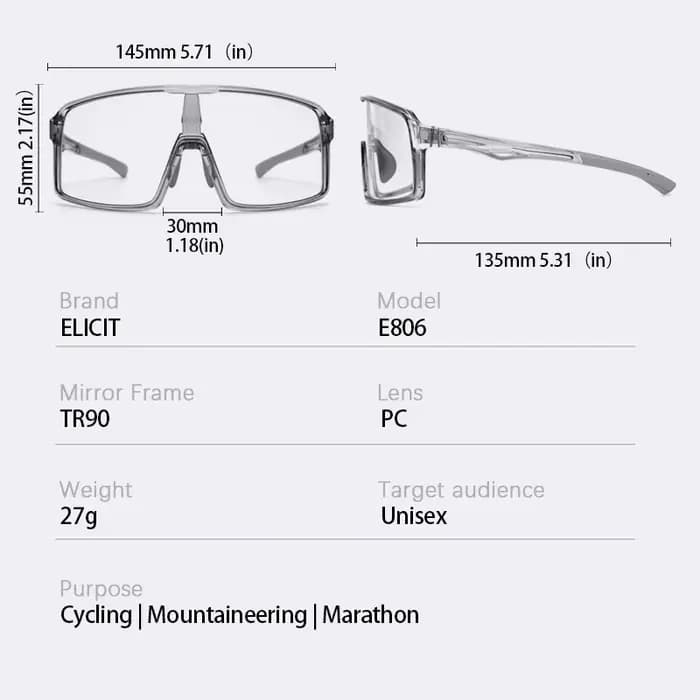 ELICIT lunettes de soleil photochromiques cyclisme lunettes de course sport montagne route vélo pour