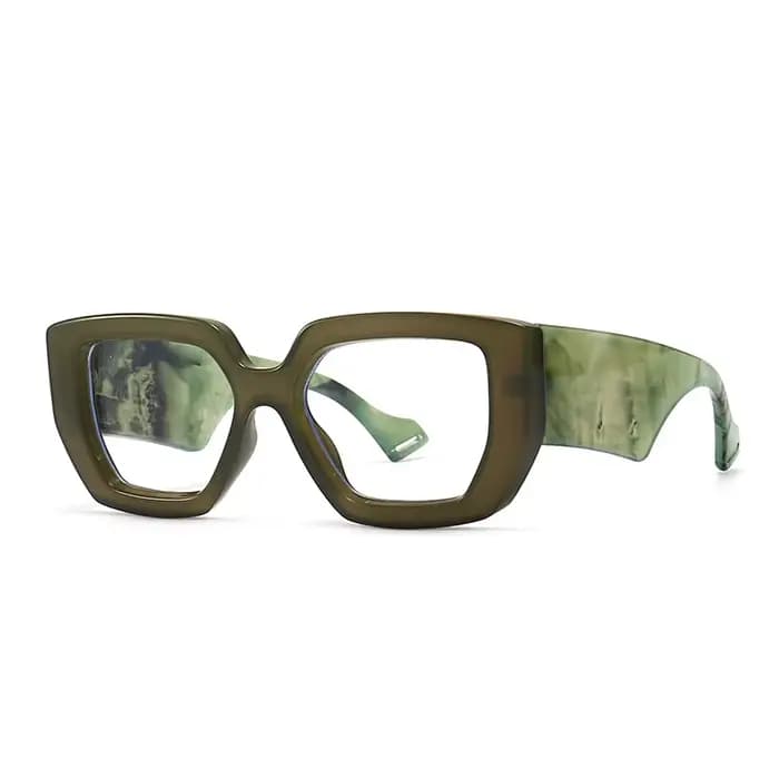 Anti lumière bleue bloquant les montures de lunettes pour femmes vert optique clair lentille transpa