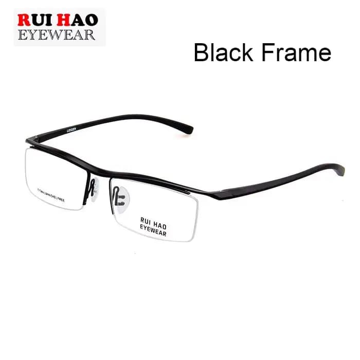 Monture de lunettes en titane pur pour hommes, avec Temple TR90 classique Business, myopie, demi-mon