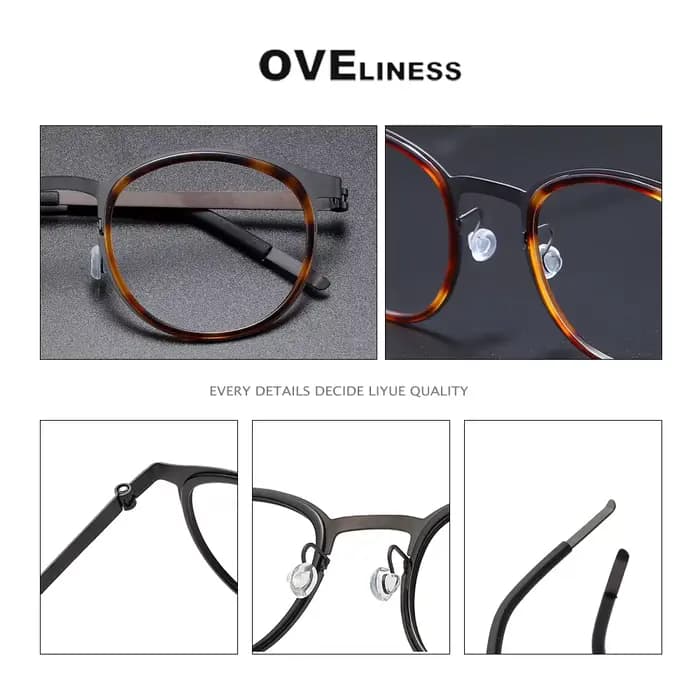 Monture de lunettes en titane pur pour hommes, Design de marque, en métal, Vintage, rondes, sur Pres