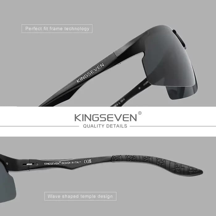 Lunettes de soleil KINGSEVEN en aluminium pour hommes, verres polarisés miroir, lunettes de sport te