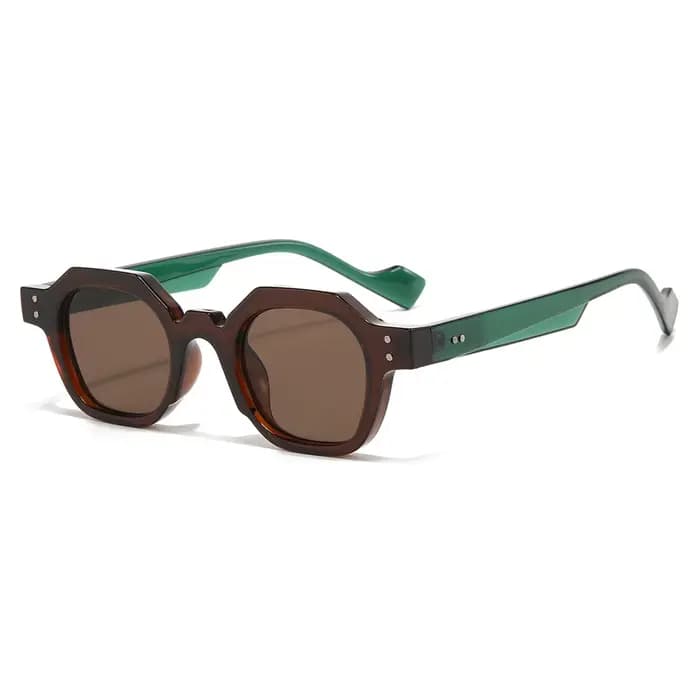 Vintage polygone carré femmes lunettes de soleil mode hexagone clair océan lentille nuances UV400 ho