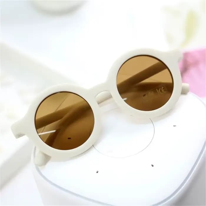 Lunettes de couleur unie en résine, rondes, pratiques, lunettes de soleil pour enfants, lunettes rét