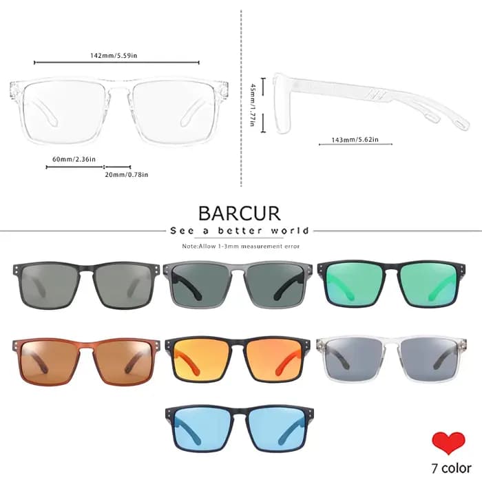 BARCUR lunettes de soleil en bois pour hommes lunettes de soleil polarisées en bois de noyer naturel