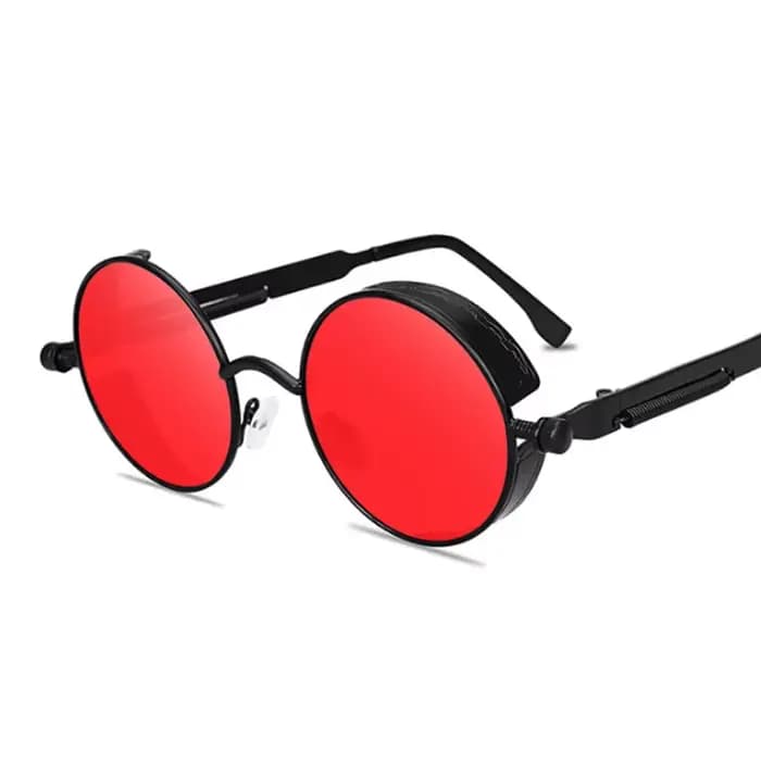 Lunettes de Soleil Rondes Gothiques Steampunk pour Homme et Femme, Accessoire de Marque, Rétro, en M