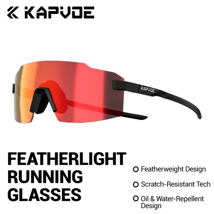 Lunettes de soleil photochromiques Kapvoe pour hommes, légères, pour la course à pied, le cyclisme, 