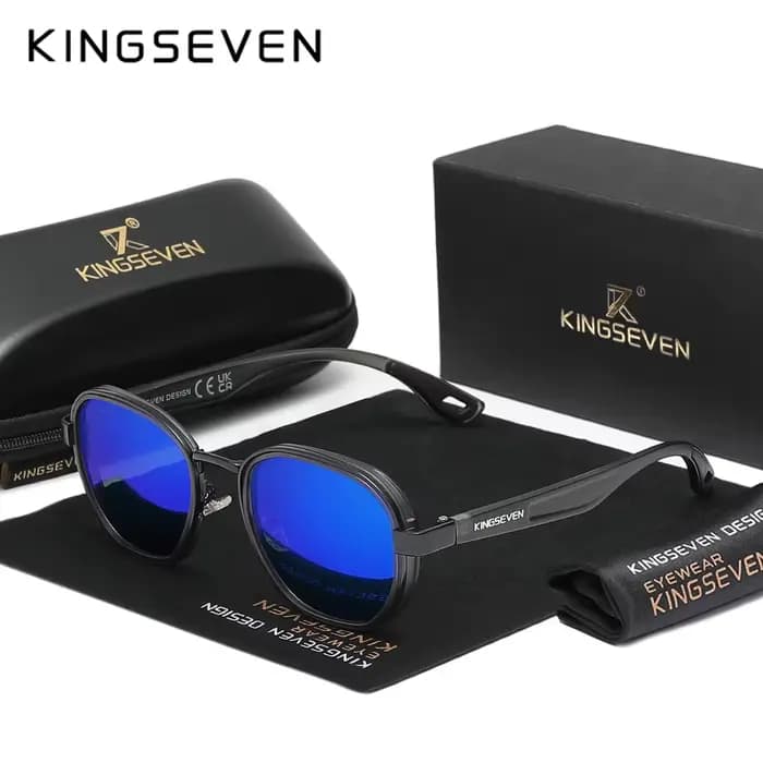 KINGSEVEN – lunettes de soleil à monture ronde, de luxe, Style Punk rétro, pour hommes et femmes, po