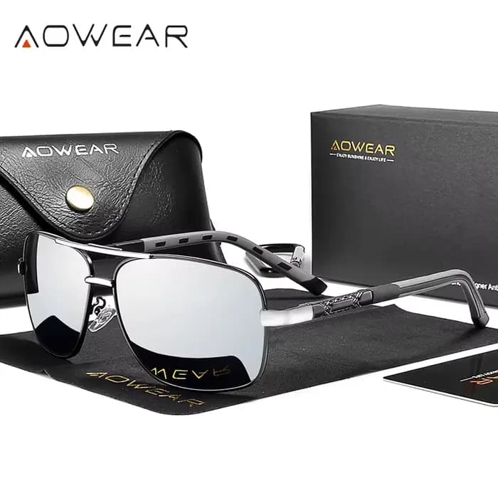 AOWEAR Lunettes de soleil polarisées vintage pour hommes et femmes, lunettes de soleil rétro de qual