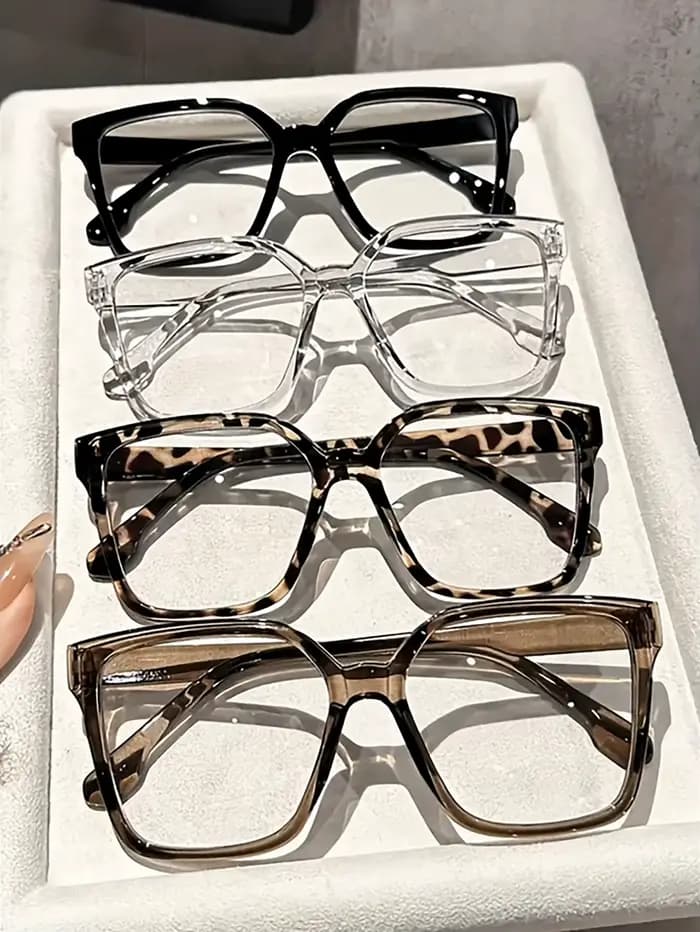 Lunettes géométriques élégantes, simples et élégantes, avec verres transparents, adaptées à la lectu