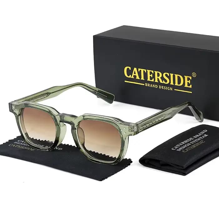 CATERSIDE Nouvelles Lunettes de Soleil Carrées Tendance Style Punk pour Hommes, Design Personnalisé,