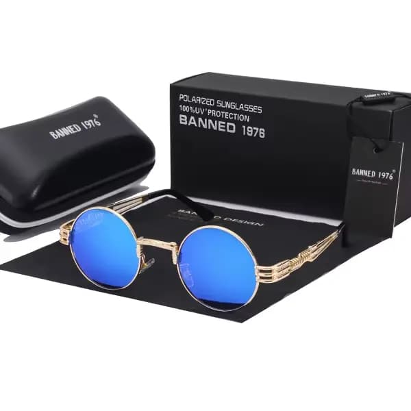 Lunettes de soleil Steampunk gothiques polarisées pour hommes et femmes, marque de styliste, Vintage