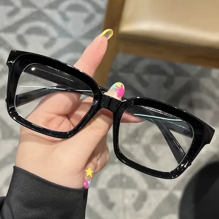 KLASSNUM lunettes à lentilles claires rétro lunettes carrées femmes Anti-lumière bleue lunettes lune
