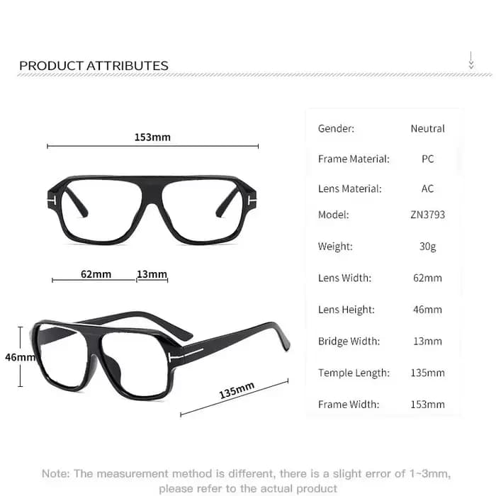 Lunettes de myopie photochromiques carrées surdimensionnées pour hommes et femmes, verres de Prescri