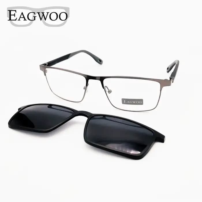 Lunettes de soleil pour hommes, monture optique métallique, monture carrée, Prescription, myopie, él