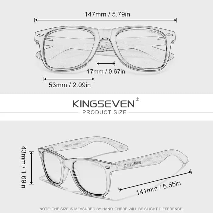 KINGSEVEN – lunettes de soleil en bois de noyer faites à la main, verres polarisés UV400, pour femme