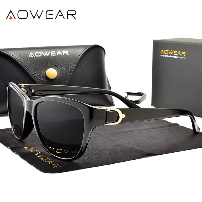 AOWEAR marque concepteur Vintage lunettes de soleil polarisées pour femmes oeil de chat mode nuances
