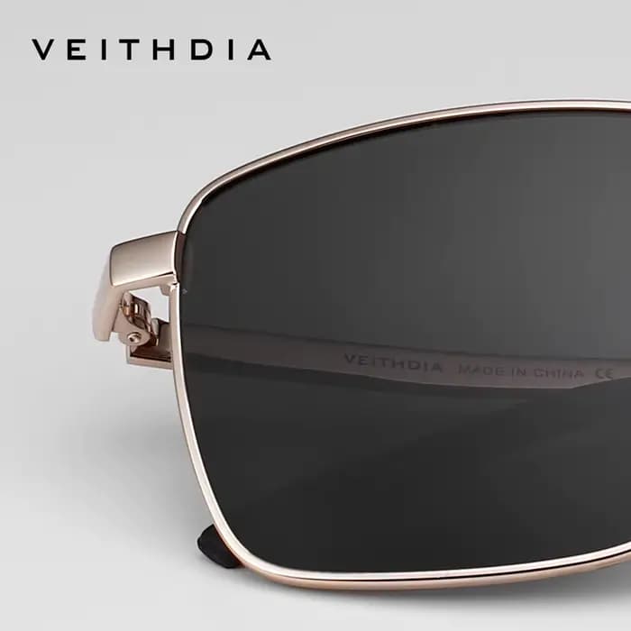VEITHDIA Vintage hommes lunettes de soleil mode unisexe lunettes de soleil polarisées UV400 miroir m
