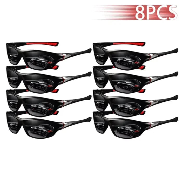 8 Paires de Lunettes de Soleil Sportives Vintage Tendance pour Hommes et Femmes, Idéales pour la Con
