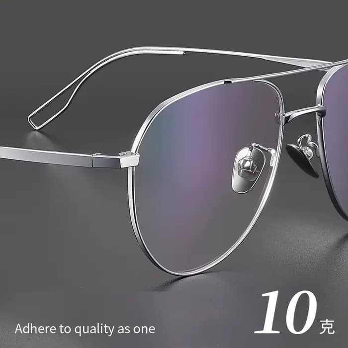 Mode rétro pilote Double pont lunettes Ultra léger pur titane lunettes optique montures de Prescript