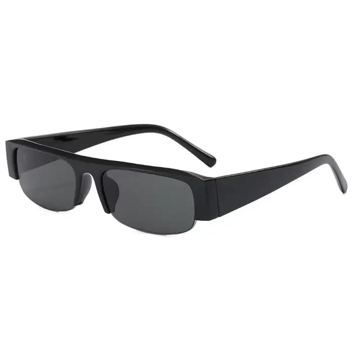 Lunettes de soleil demi-cerclées rectangulaires UV400 légères et épaisses, style audacieux années 90