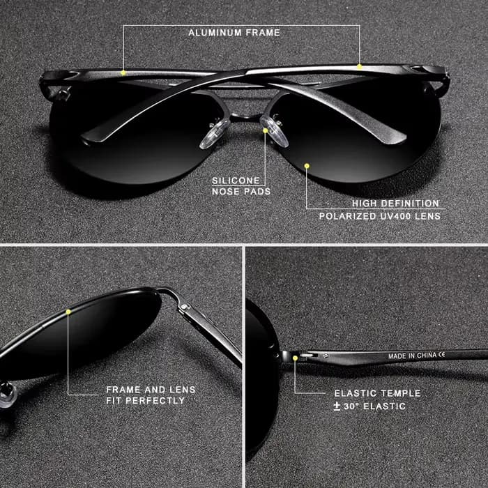 KINGSEVEN aluminium magnésium polarisé sans monture lentille lunettes de soleil pour hommes haute dé