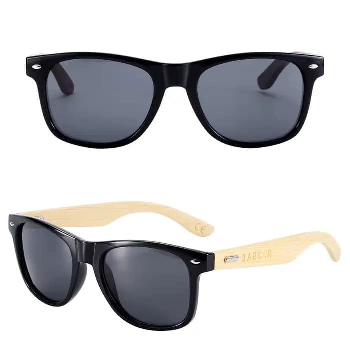 BARCUR lunettes polarisées hommes bambou bois lunettes de soleil femmes mode miroir lunettes de sole